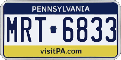 PA license plate MRT6833