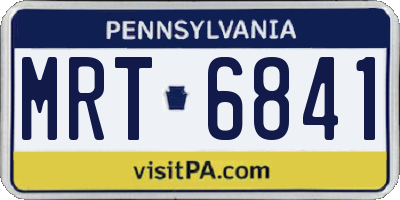 PA license plate MRT6841