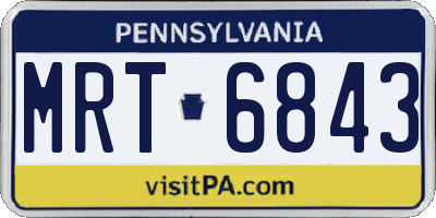 PA license plate MRT6843