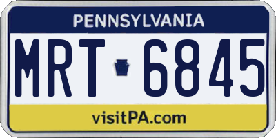 PA license plate MRT6845