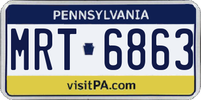 PA license plate MRT6863