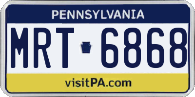PA license plate MRT6868