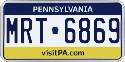 PA license plate MRT6869
