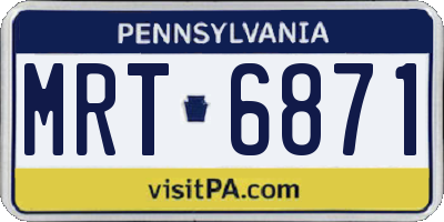 PA license plate MRT6871