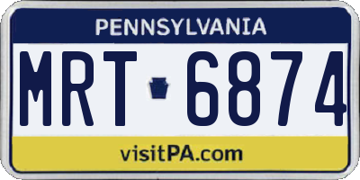 PA license plate MRT6874