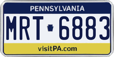 PA license plate MRT6883