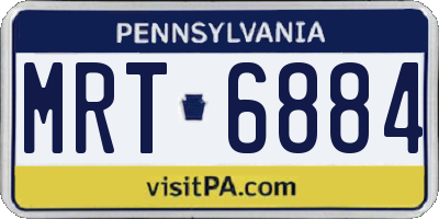 PA license plate MRT6884
