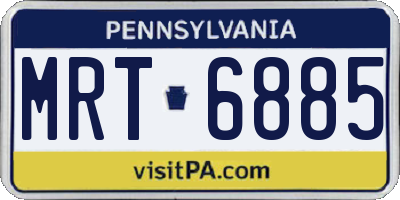 PA license plate MRT6885