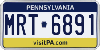 PA license plate MRT6891