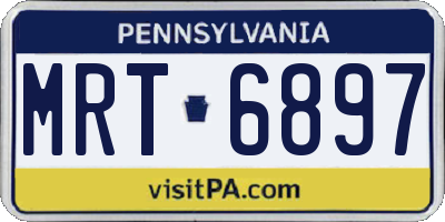 PA license plate MRT6897