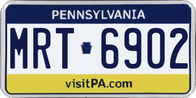 PA license plate MRT6902