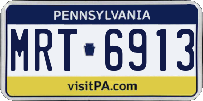PA license plate MRT6913