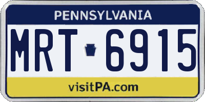 PA license plate MRT6915