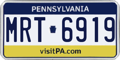 PA license plate MRT6919