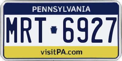 PA license plate MRT6927