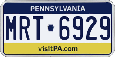 PA license plate MRT6929