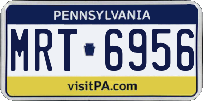PA license plate MRT6956