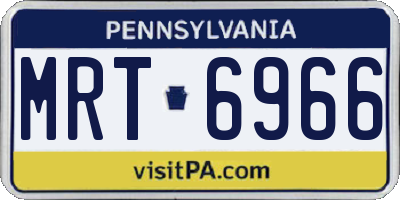 PA license plate MRT6966