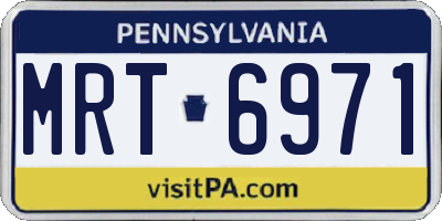 PA license plate MRT6971