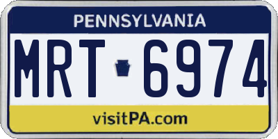 PA license plate MRT6974