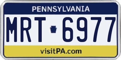 PA license plate MRT6977