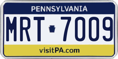 PA license plate MRT7009
