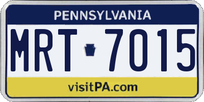PA license plate MRT7015