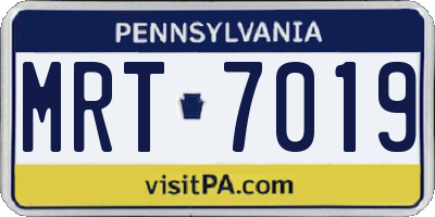 PA license plate MRT7019