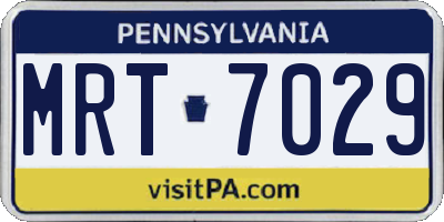 PA license plate MRT7029