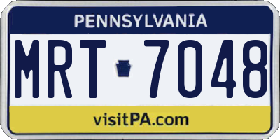 PA license plate MRT7048