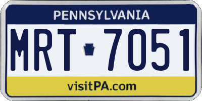 PA license plate MRT7051