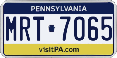 PA license plate MRT7065