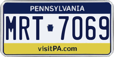 PA license plate MRT7069