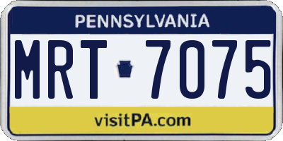 PA license plate MRT7075