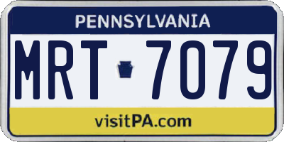 PA license plate MRT7079