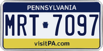PA license plate MRT7097