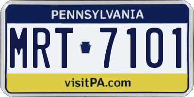 PA license plate MRT7101