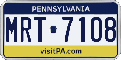 PA license plate MRT7108
