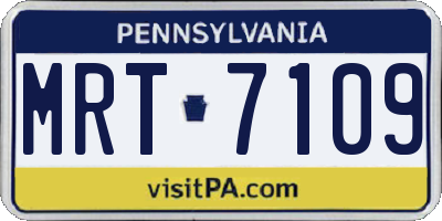 PA license plate MRT7109