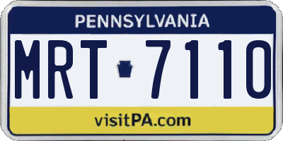 PA license plate MRT7110