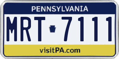PA license plate MRT7111
