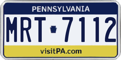 PA license plate MRT7112
