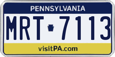 PA license plate MRT7113