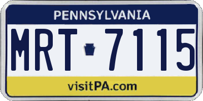 PA license plate MRT7115