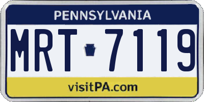 PA license plate MRT7119