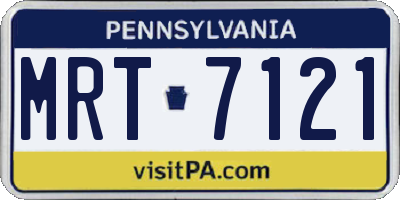 PA license plate MRT7121