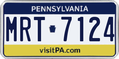 PA license plate MRT7124
