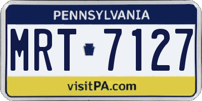 PA license plate MRT7127
