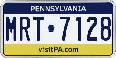 PA license plate MRT7128