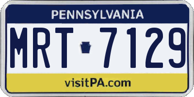 PA license plate MRT7129